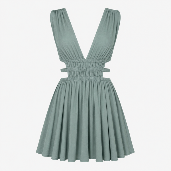 A-Linien Minikleid mit V-Ausschnitt – Elegant