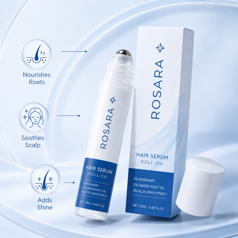 ROSARA™ — Roller stimulant pousse des cheveux au romarin | +Densité en 30 jours