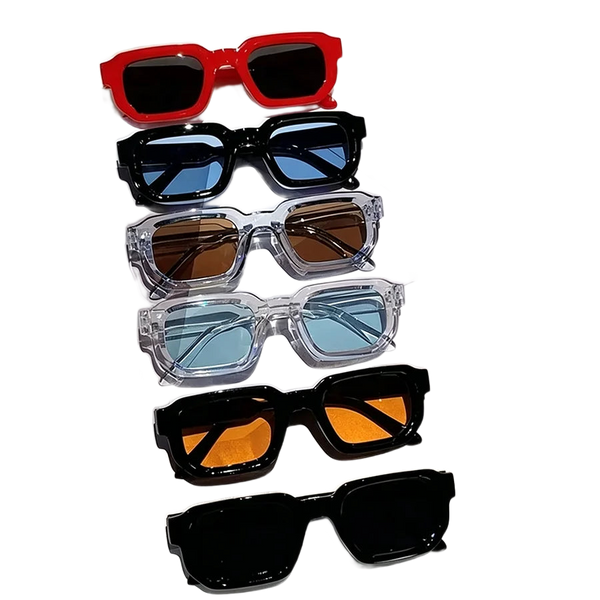Rechteck-Sonnenbrillen-Set (6 Stück) – Retro