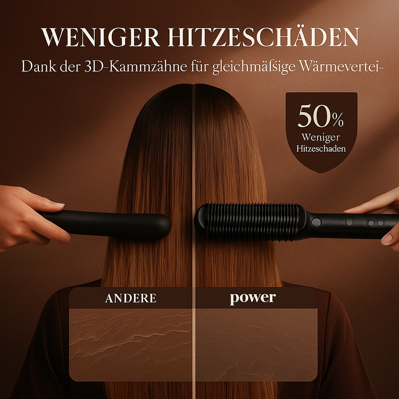VELURA PRO – Professionelle Haarglättungsbürste mit Keramik-Technologie