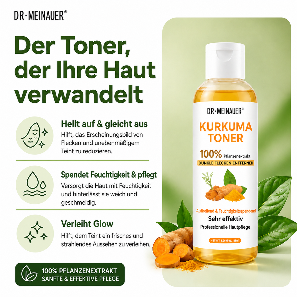 Kurkuma Gesichtstonic – Vitamin C gegen dunkle Flecken, für strahlende Haut