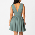 A-Linien Minikleid mit V-Ausschnitt – Elegant
