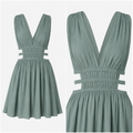 A-Linien Minikleid mit V-Ausschnitt – Elegant