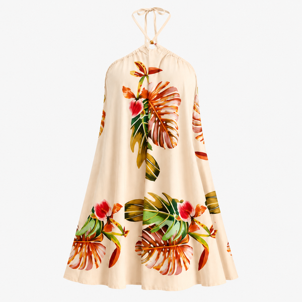 Boho Neckholder-Kleid mit Blumenprint
