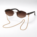 Hexagon-Sonnenbrille mit Kette – Damen UV400