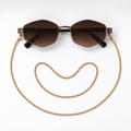 Hexagon-Sonnenbrille mit Kette – Damen UV400