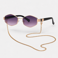 Hexagon-Sonnenbrille mit Kette – Damen UV400