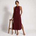 Boho Spitzenkleid mit Zipfelsaum – Rot & Grün
