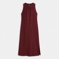 Boho Spitzenkleid mit Zipfelsaum – Rot & Grün