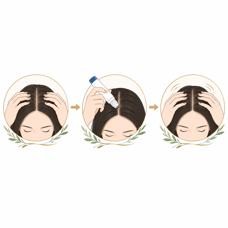 ROSARA™ — Roller stimulant pousse des cheveux au romarin | +Densité en 30 jours