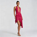 Zweiteiler mit Neckholder-Body & drapiertem Rock – 3 Farben