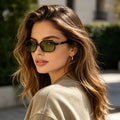 Rechteckige Retro-Sonnenbrille – Schmal, UV400