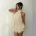 Neckholder-Chiffonkleid Rückenfrei – Sommer