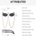 Hexagon-Sonnenbrille mit Kette – Damen UV400