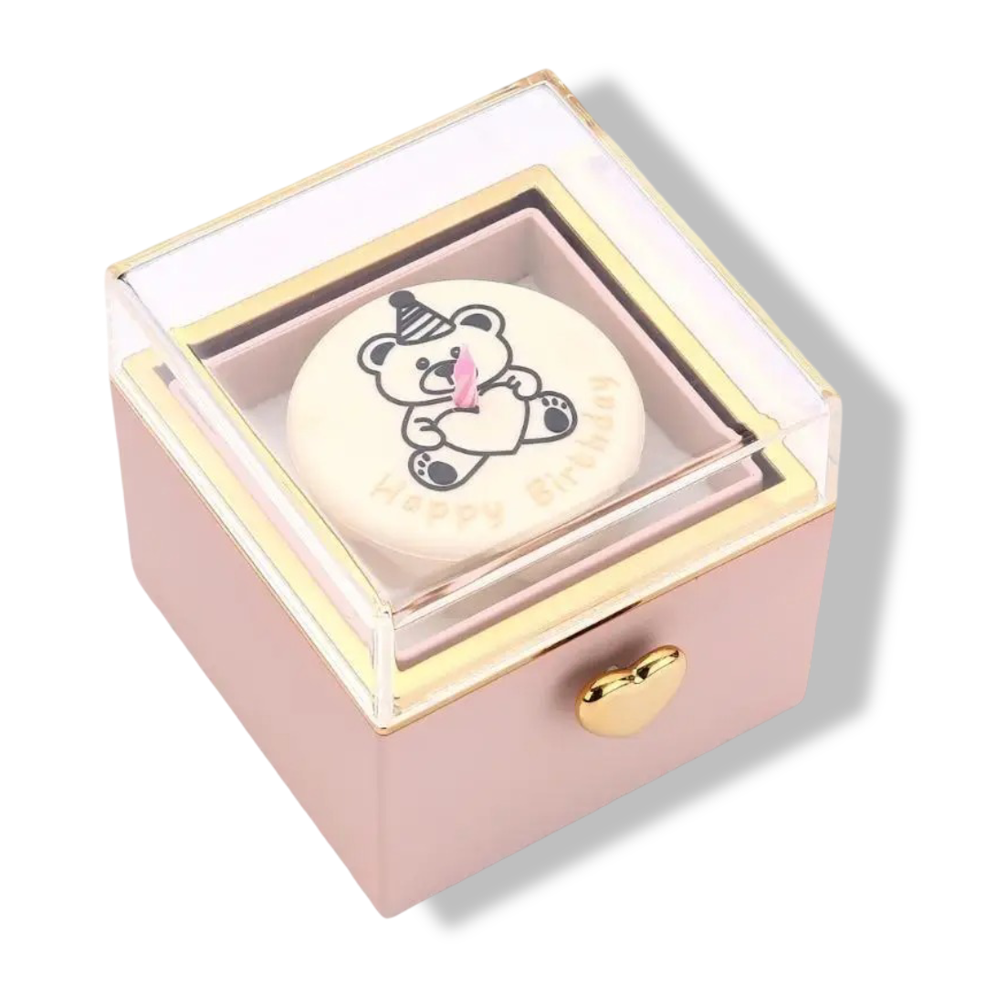 F92D Bear Ring Box Valentines Birthday Cake for Girlfriend Gift Surprises Box