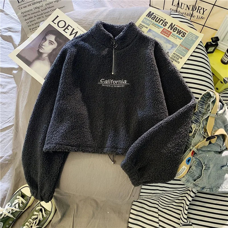Damen Stehkragen-Fleece .