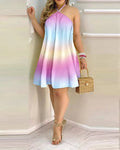 Boho Neckholder-Kleid mit Blumenprint