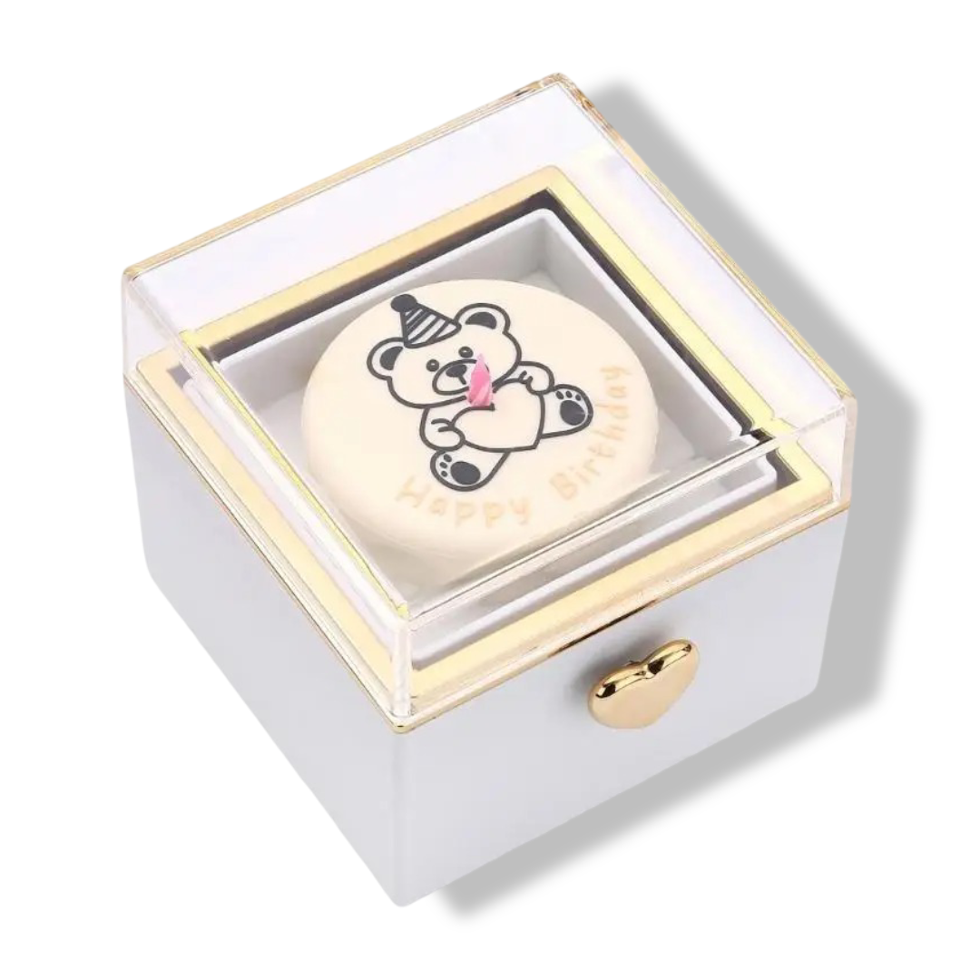 F92D Bear Ring Box Valentines Birthday Cake for Girlfriend Gift Surprises Box