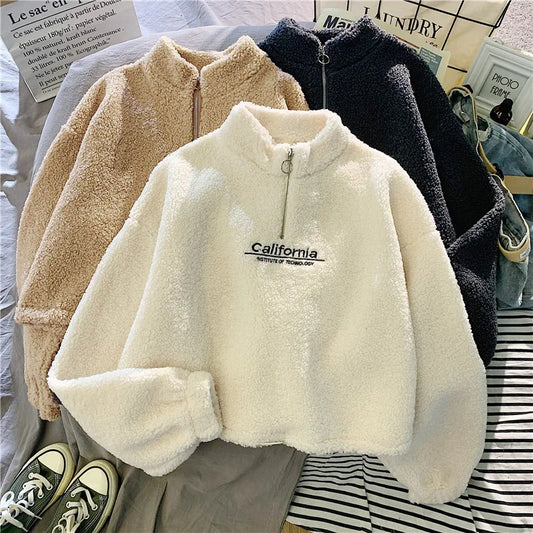 Damen Stehkragen-Fleece .
