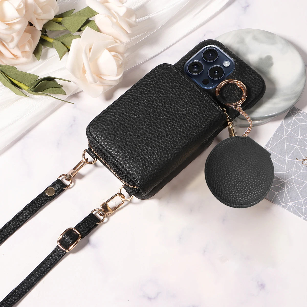 PU Leather Wallet Phone Case For iPhone 16promax