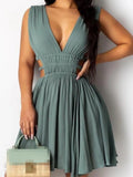 A-Linien Minikleid mit V-Ausschnitt – Elegant