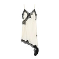 Satin-Slipkleid mit Spitze – asymmetrischer Saum, 3 Farben