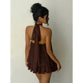 Neckholder-Chiffonkleid Rückenfrei – Sommer