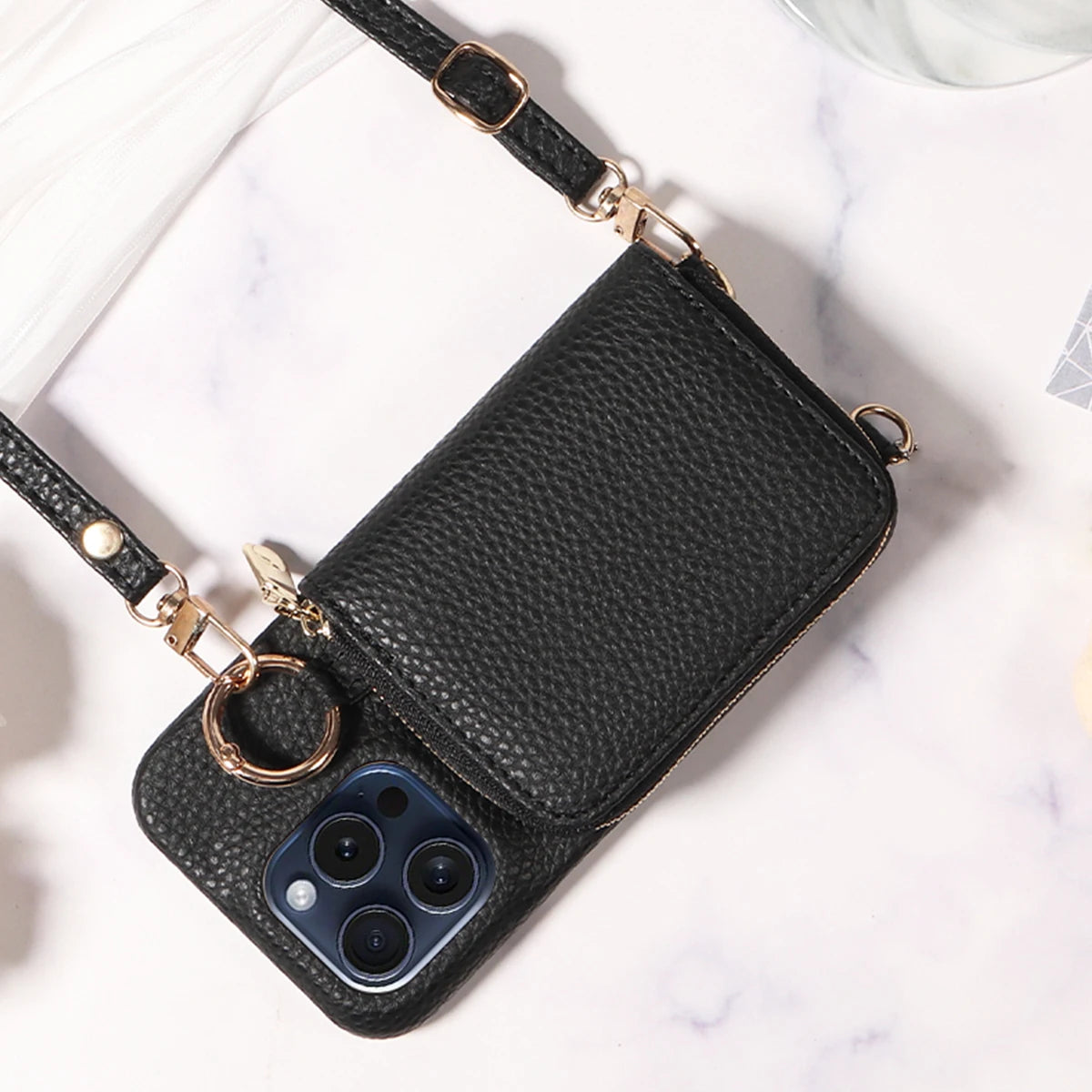 PU Leather Wallet Phone Case For iPhone 16promax