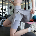 Sport-Leggings mit Shorts & Tasche – High Waist