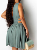 A-Linien Minikleid mit V-Ausschnitt – Elegant