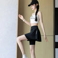 Sport-Leggings mit Shorts & Tasche – High Waist