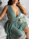A-Linien Minikleid mit V-Ausschnitt – Elegant