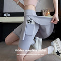 Sport-Leggings mit Shorts & Tasche – High Waist