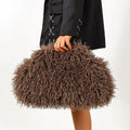 Plüsch-Clutch mit Bügelverschluss – Abendtasche, 3 Farben