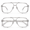 Oversize-Pilotenbrille mit Doppelsteg – Metallrahmen, UV400