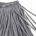 Zweiteiler mit Fransen – Korsett-Jacke & weite Hose, Grau