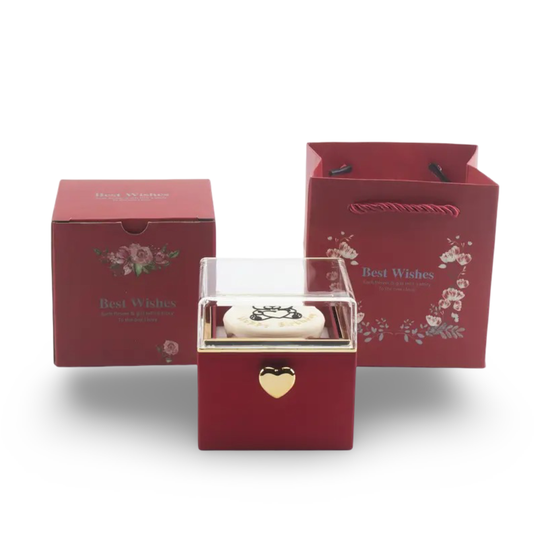 F92D Bear Ring Box Valentines Birthday Cake for Girlfriend Gift Surprises Box