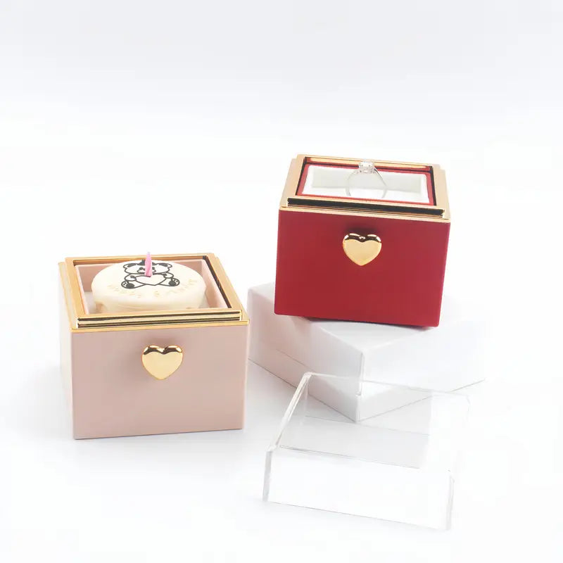 F92D Bear Ring Box Valentines Birthday Cake for Girlfriend Gift Surprises Box
