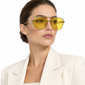 Oversize-Pilotenbrille mit Doppelsteg – Metallrahmen, UV400