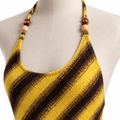 Gestreiftes Neckholder-Maxikleid – rückenfrei, figurbetont