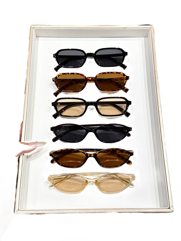 Sonnenbrillen-Set (6 Stück) – Schwarz, Leopard & Horn