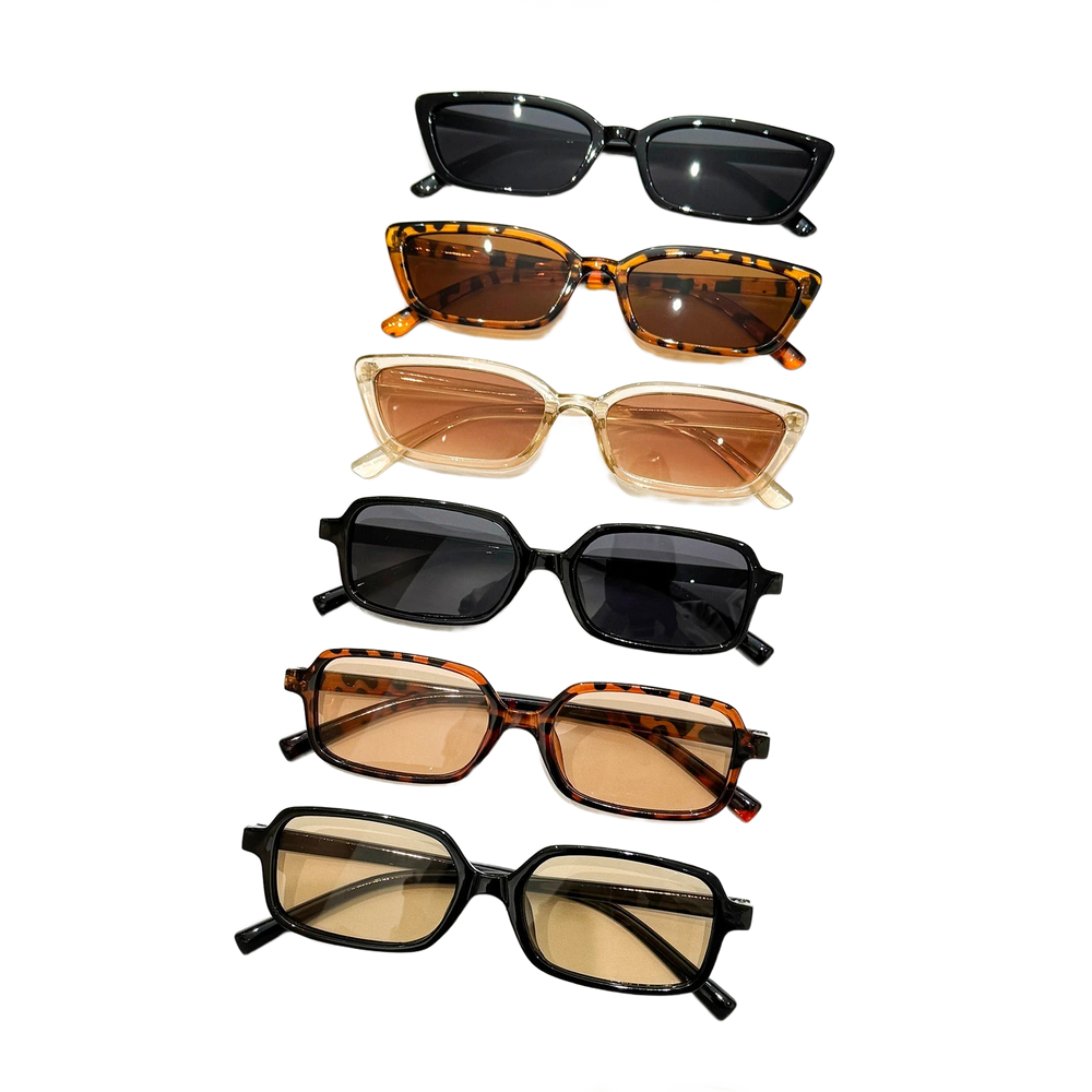 Cat-Eye Sonnenbrillen-Set (6 Stück) – Damen