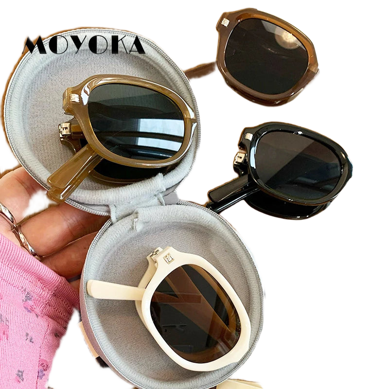 Faltbare Ovale Sonnenbrille – Vintage UV400