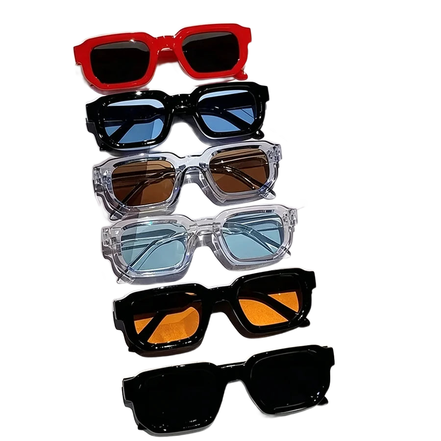 Rechteck-Sonnenbrillen-Set (6 Stück) – Retro
