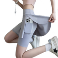 Sport-Leggings mit Shorts & Tasche – High Waist