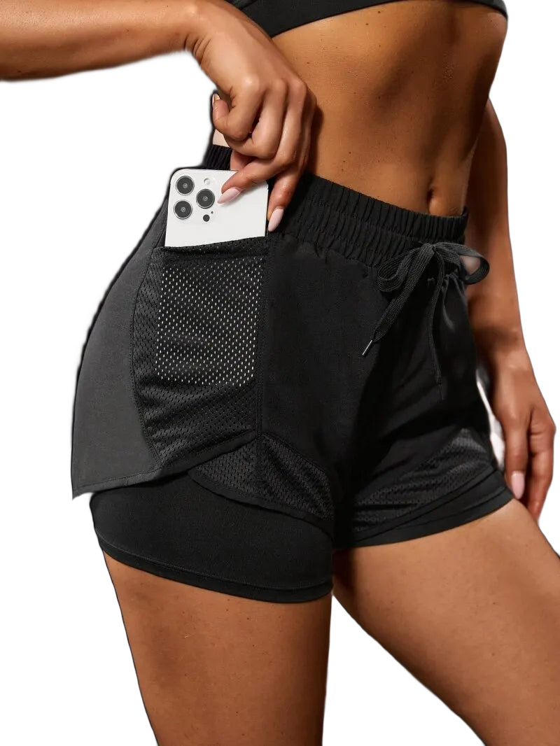 Sport-Shorts 2-in-1 mit Taschen – Damen