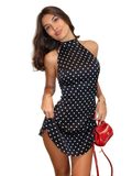 Off-Shoulder Minikleid mit Punkten – Sommer