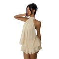 Neckholder-Chiffonkleid Rückenfrei – Sommer