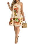 Boho Neckholder-Kleid mit Blumenprint