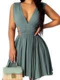 A-Linien Minikleid mit V-Ausschnitt – Elegant